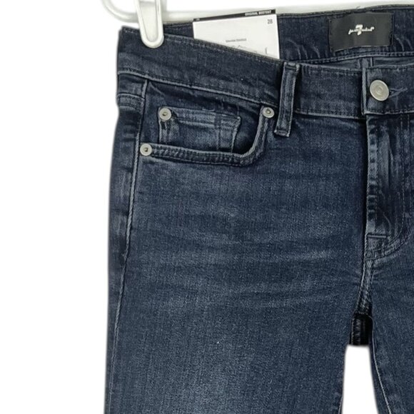 7 for all Mankind Women's Distressed Boot Cut Blue Denim Jeans Sz 28 NWT $228.00 - Picture 7 of 15